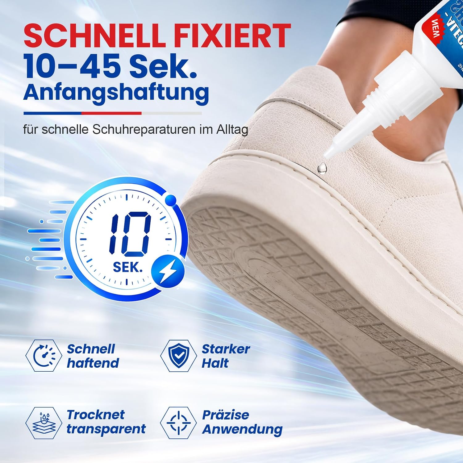 Thumbnail 5 de ALECPEA Schuhkleber – wasserfester Sekundenkleber für Sohlen, 30 g