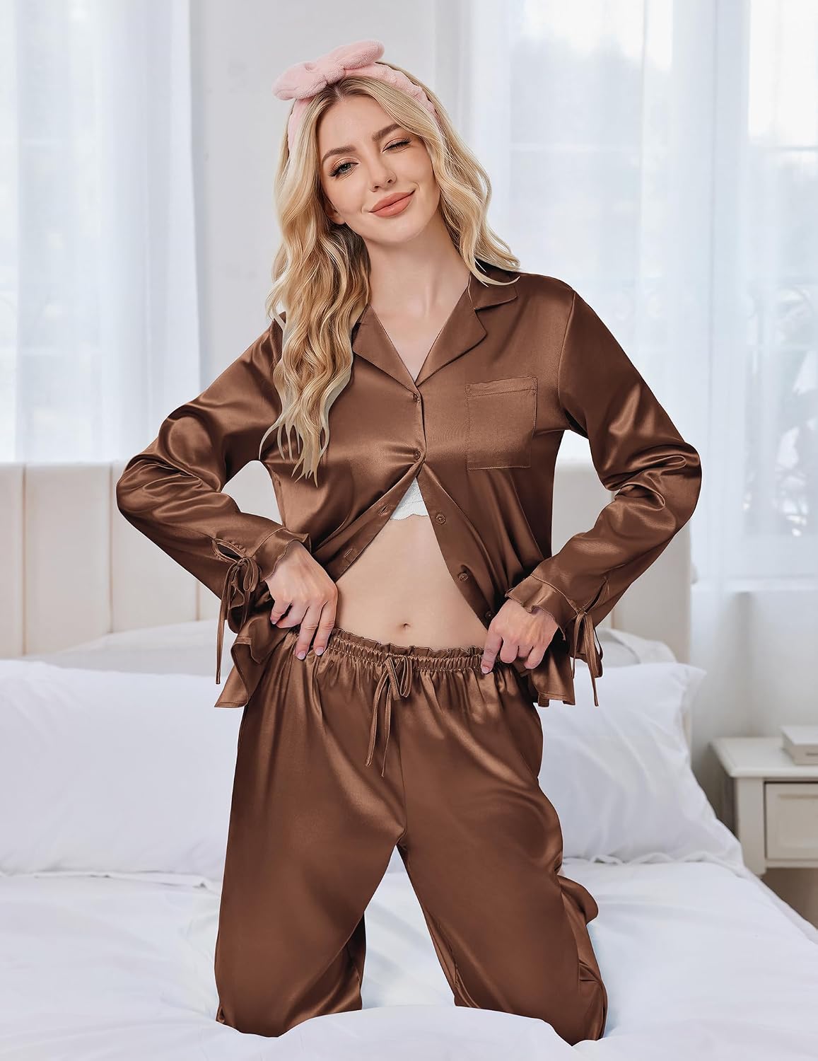 Thumbnail 4 de Ekouaer Satin Pajama Set 95% Polyester