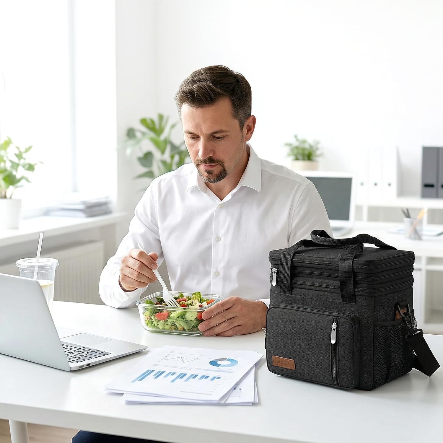 Thumbnail 6 de MIYCOO Double-Deck Leakproof Insulated Lunch Bag & Lunch Box (15L) – Black