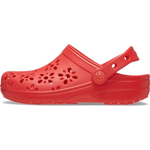 Thumbnail 6 de Crocs Classic Floral Cut Out Clog K Zuecos niños, Cherry Red 29/30