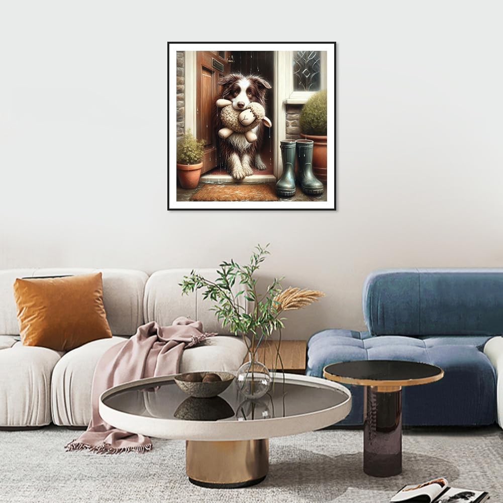 Detalle de Anuver Dog Diamond Painting Kit, 12 x 12 Inch