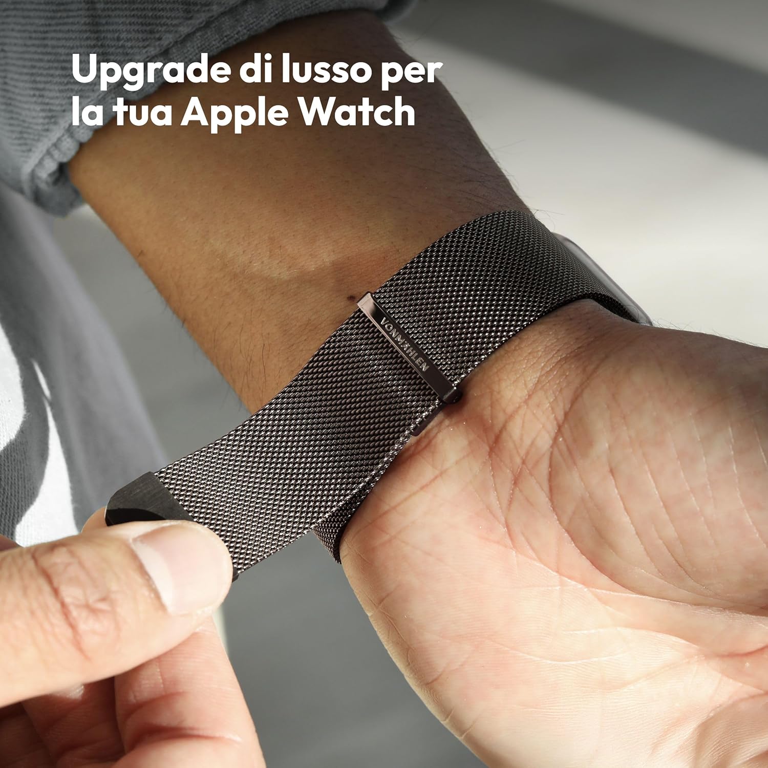 Thumbnail 4 de VONMÄHLEN Milanese Loop 2: cinturino magnetico in acciaio inox per Apple Watch Ultra 2, elegante e regolabile