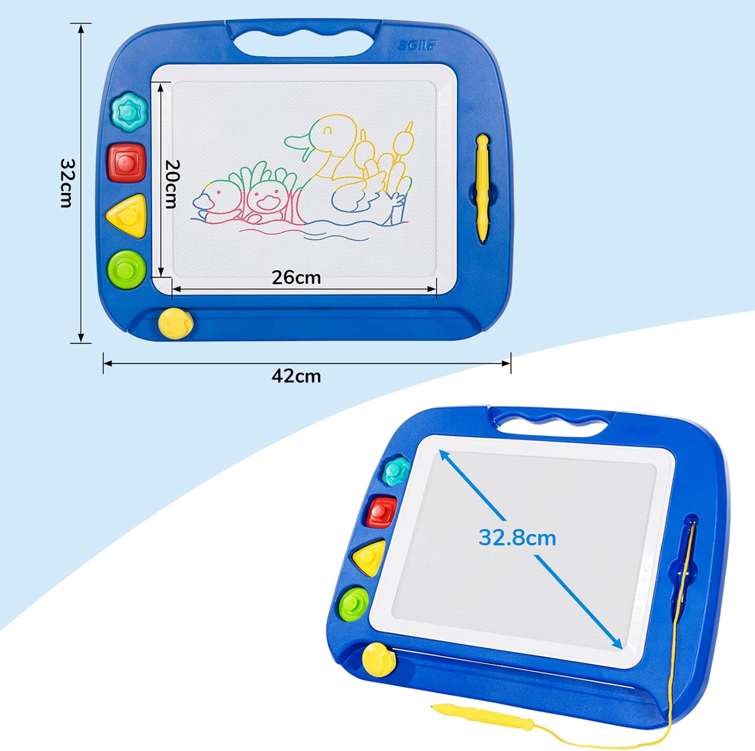 Detalle 2 de SGILE Magnettafel 42×32 cm für Kinder 🎨
