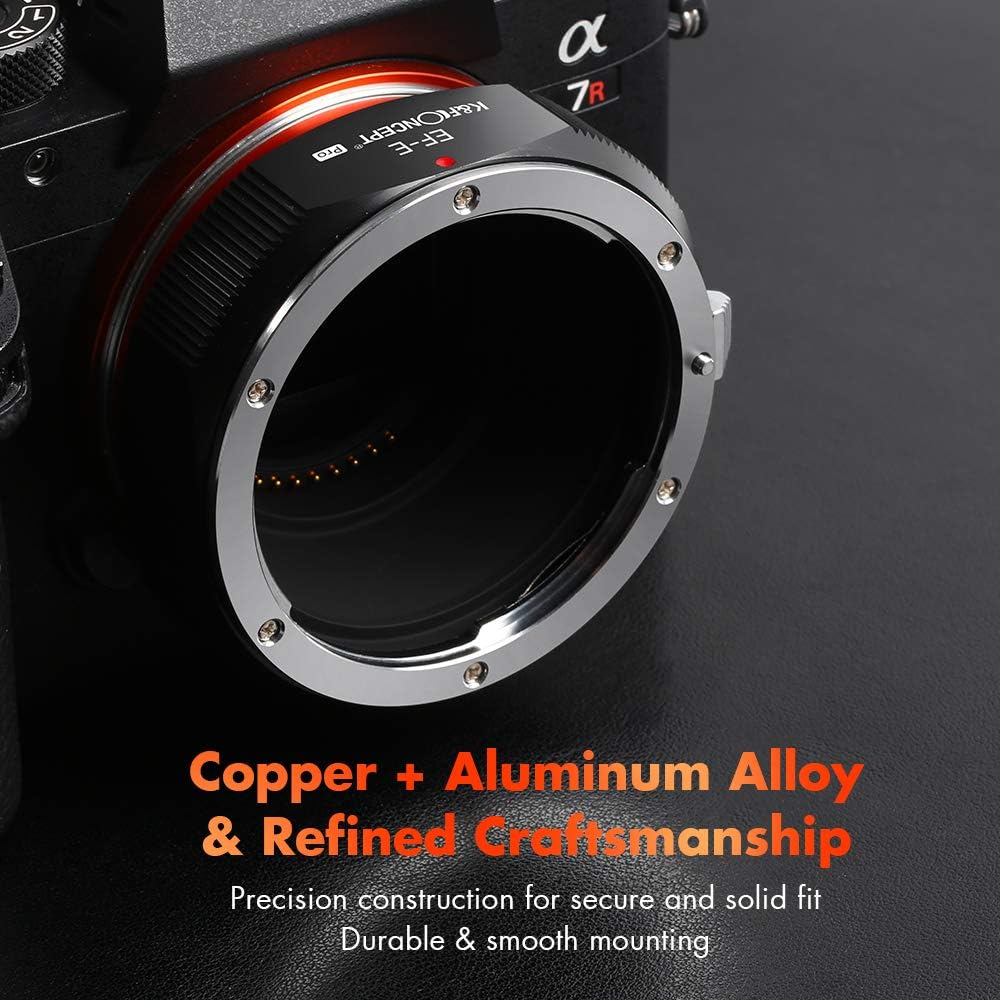 Thumbnail 4 de K&F CONCEPT M12105 EOS-NEX manueller Objektivadapter von Canon EOS EF auf Sony E-Mount (ohne Autofokus, keine Kontakte)
