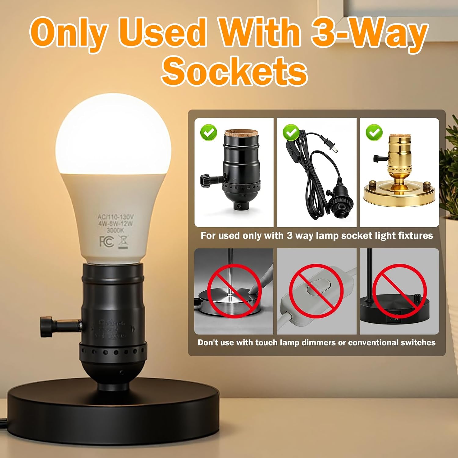 Detalle de Yochoice 3-Way LED Bulbs 3000K