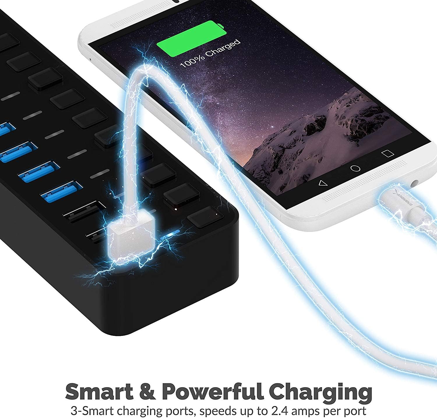 Thumbnail 3 de SABRENT HB-B7C3 10-port USB hub 60W