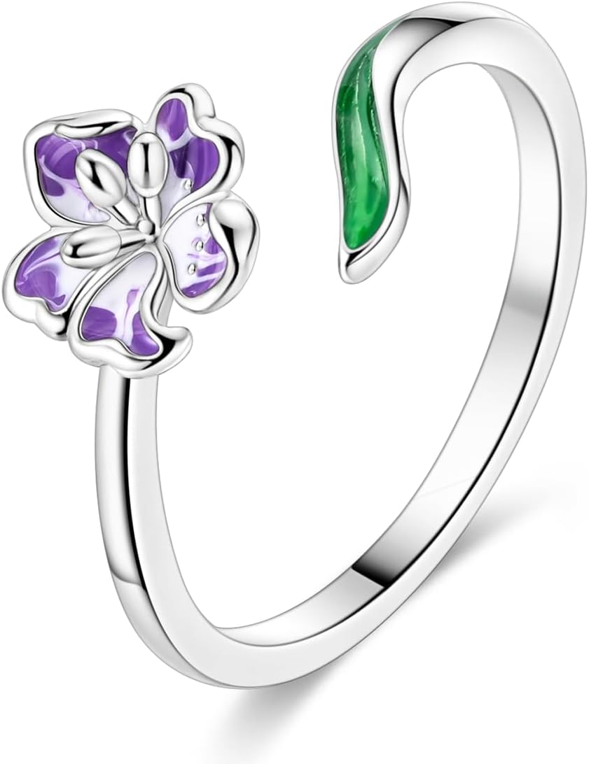 Detalle de Verstellbarer 925 Sterling Silber Ring Damen CZ