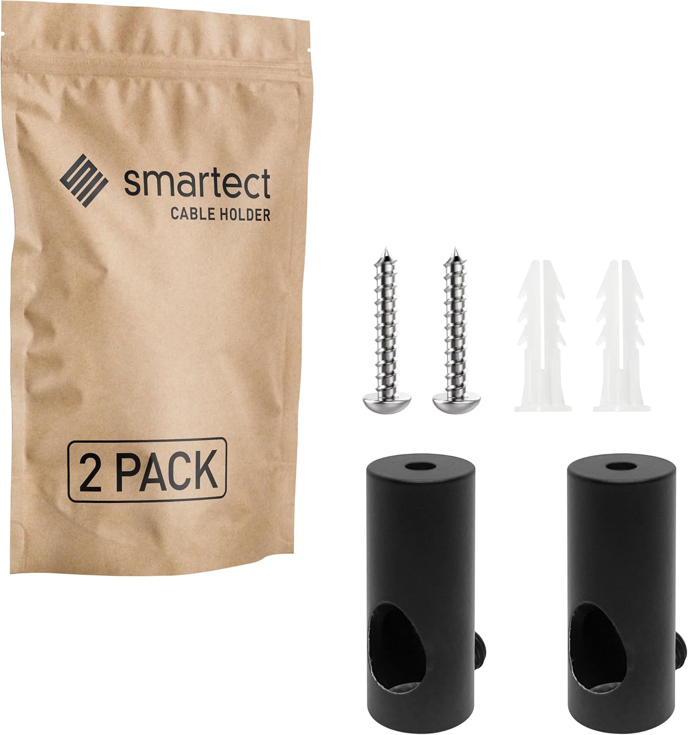 Thumbnail 6 de smartect Aluminium Wall and Ceiling Cable Pins, White, 2 Pieces, Ø14 x 35mm