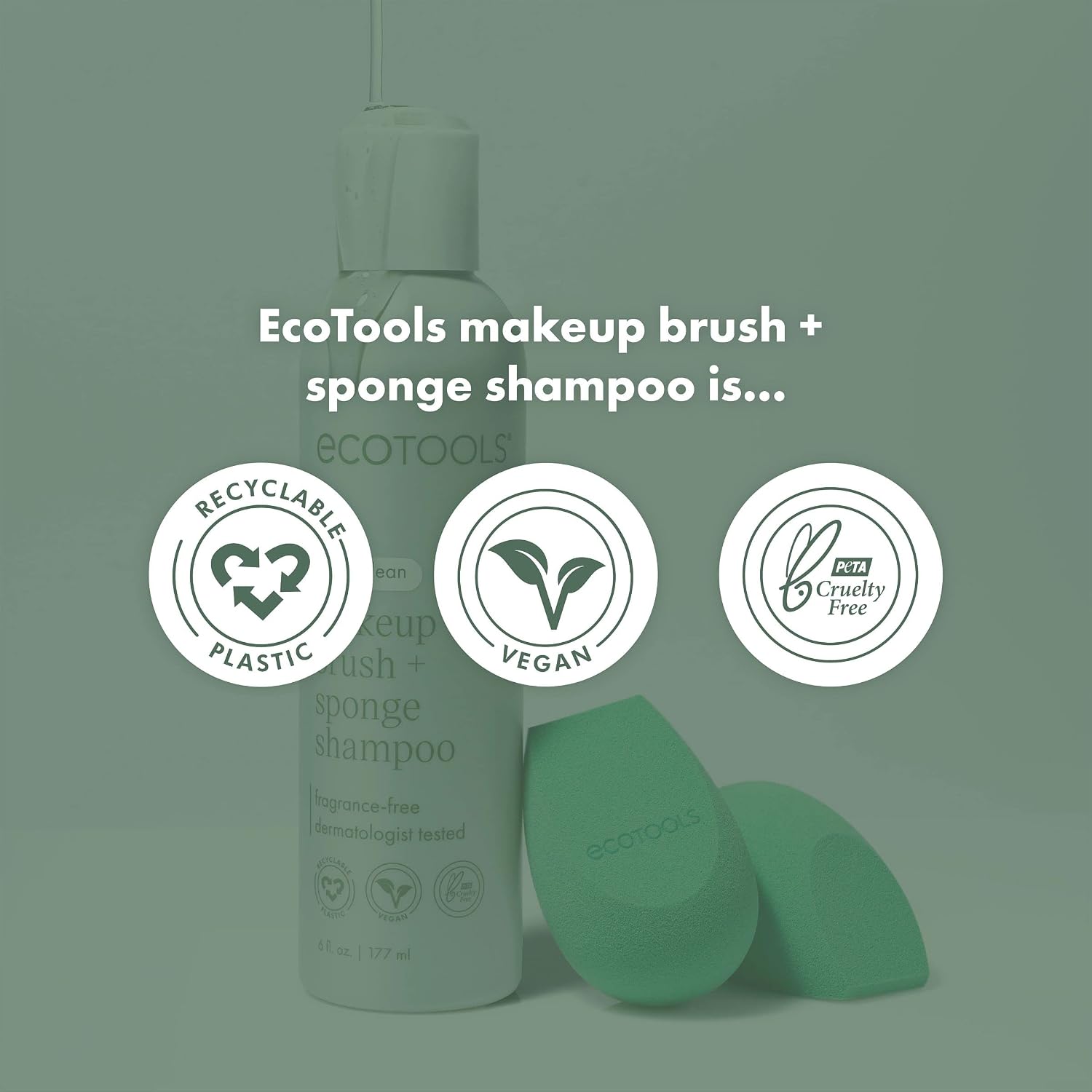 Thumbnail 5 de EcoTools Makeup Brush + Sponge Shampoo 8 fl. oz