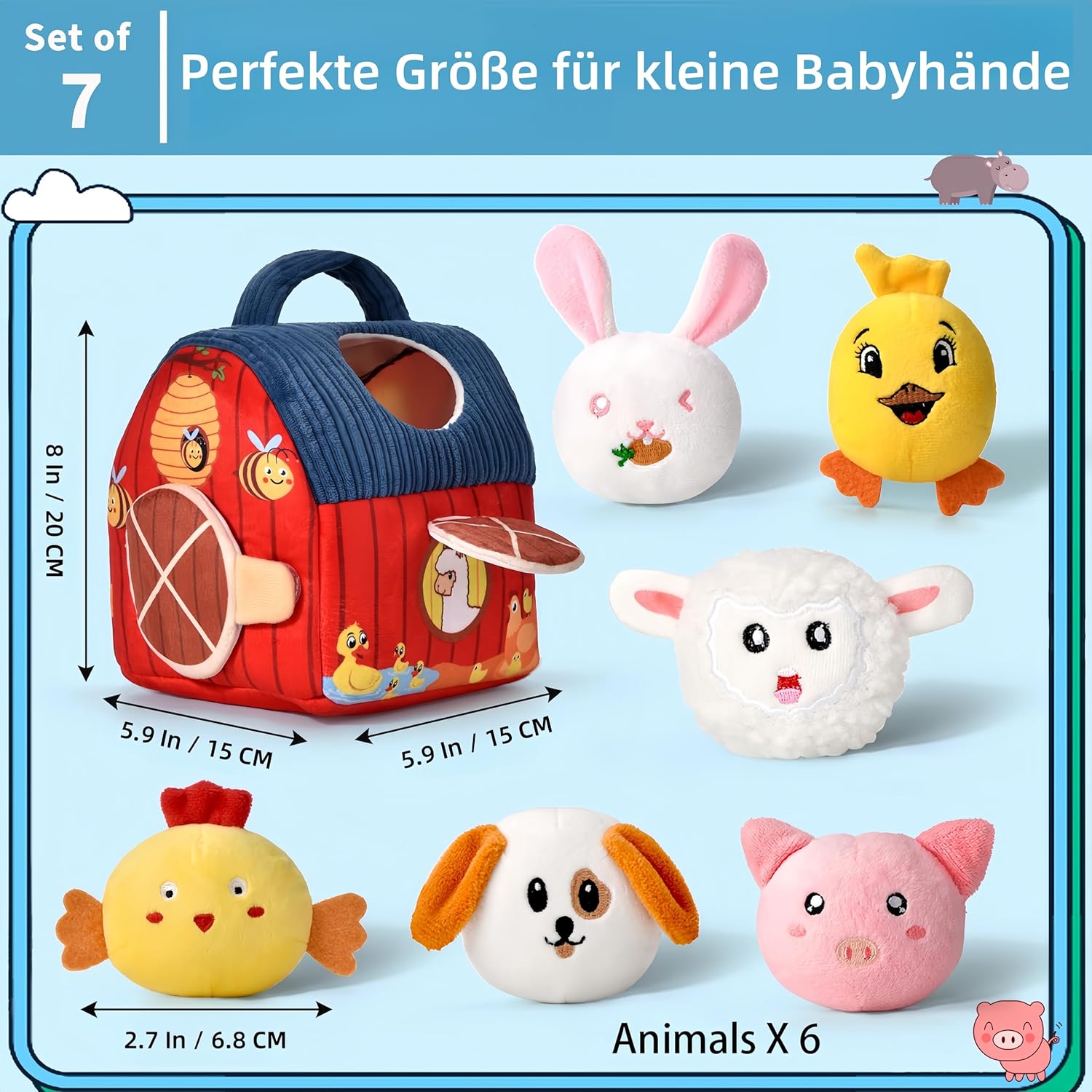 Thumbnail 5 de Montessori Baby Spielzeug Bauernhof Set 7‑in‑1