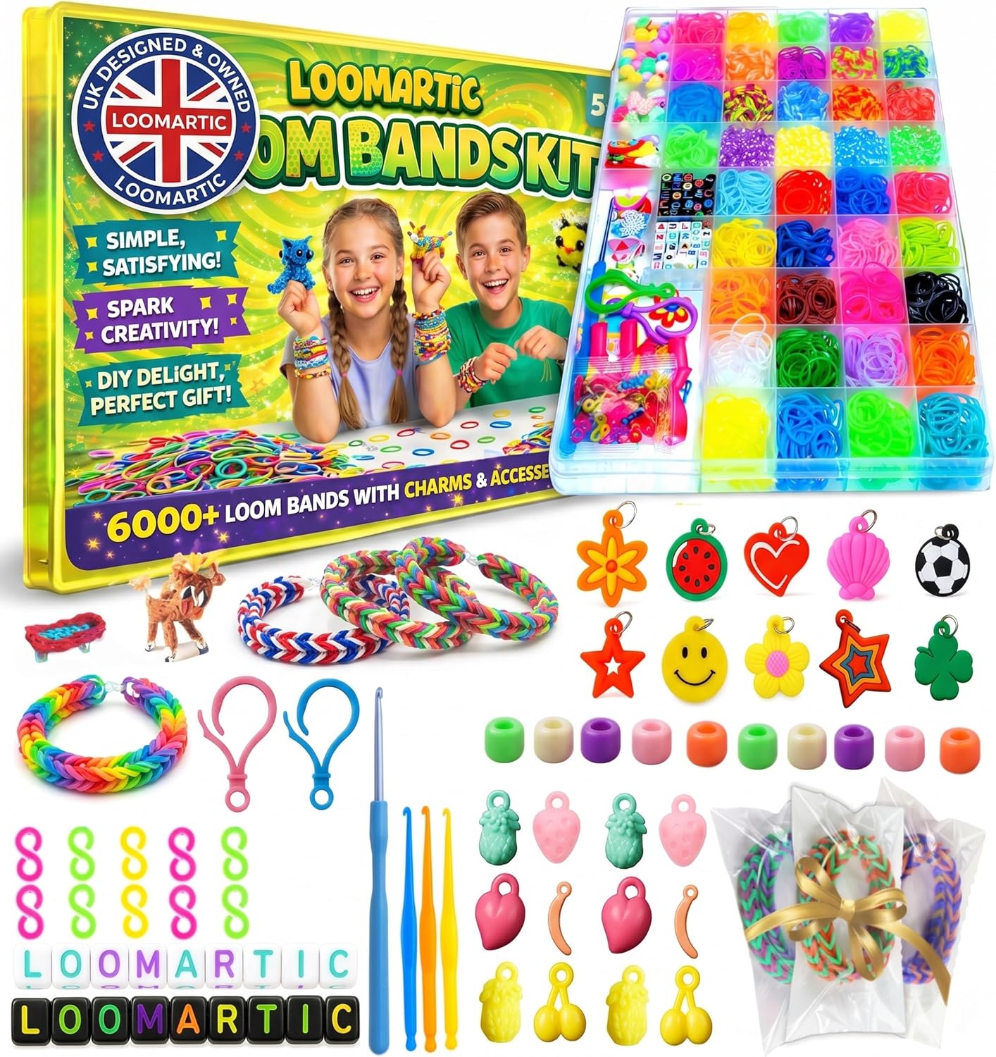 Detalle de Loomartic 6000+ Elastic Rubber Loom Bands Kit