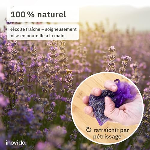 Detalle 2 de Inovida Sachets Parfumés Lavande – 20 sachets de lavande séchée pour armoire, linge et voiture