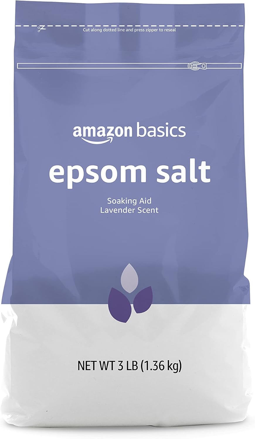 Amazon Basics Epsom Salt Soaking Aid, Lavender Scented, 3 lb