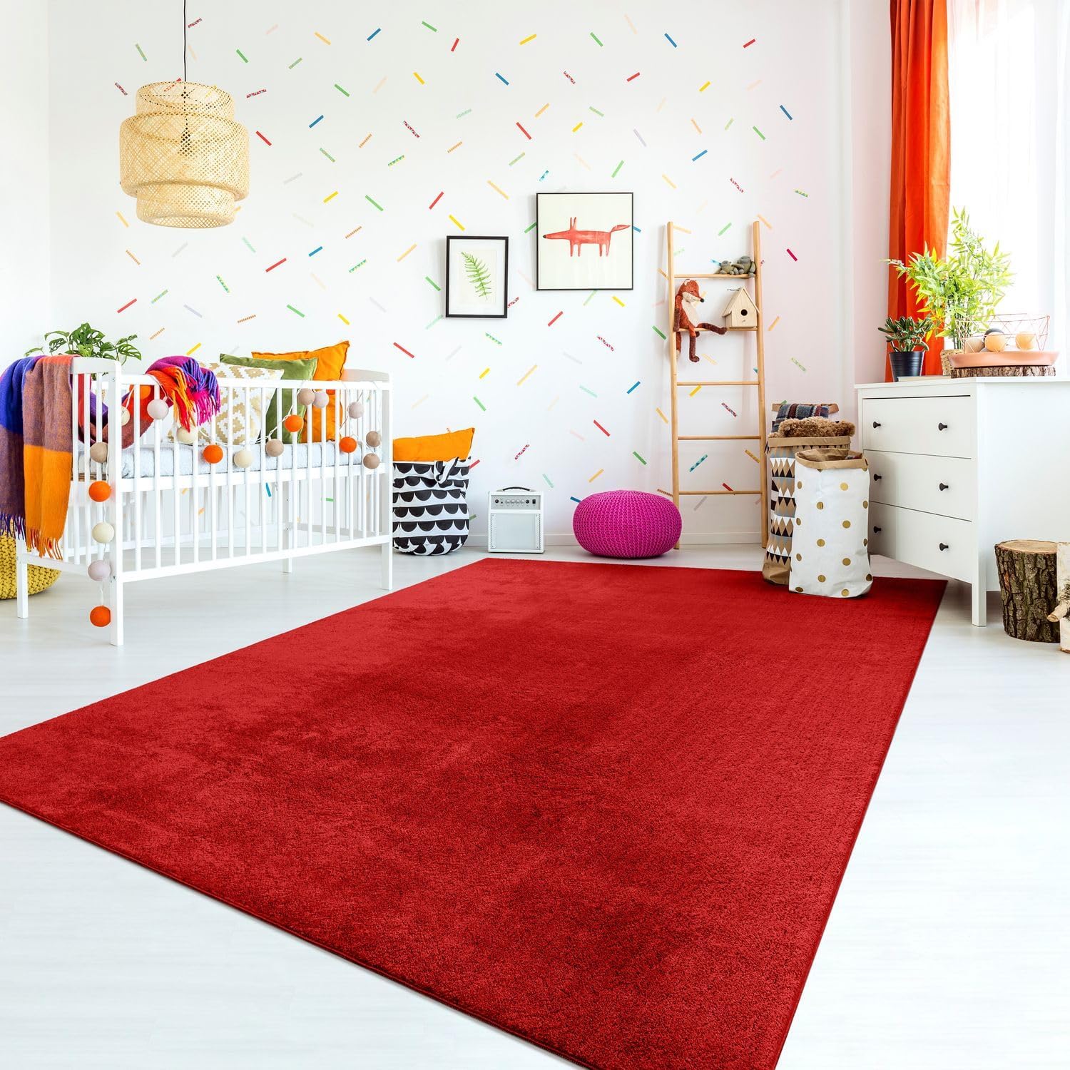 Thumbnail 4 de TT Home Kinderzimmer-Teppich, waschbar & rutschfest, Kurzflor 140x200 cm (Navy Blau)