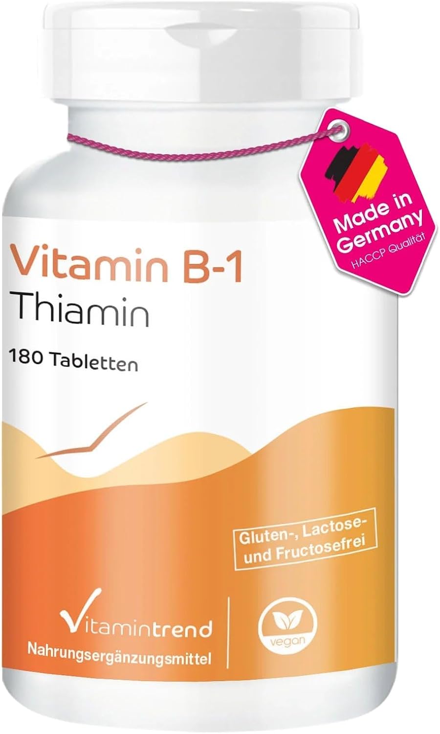 Detalle de Vitamintrend Vitamin B1 hochdosiert 100 mg – VEGAN, 180 Tabletten, hergestellt in Deutschland