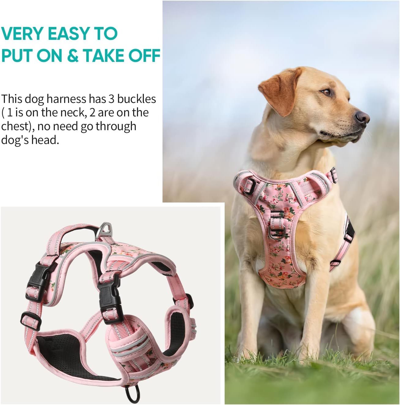 Thumbnail 4 de HEELE Dog Harness Anti‑Pull XL with Padded Handle
