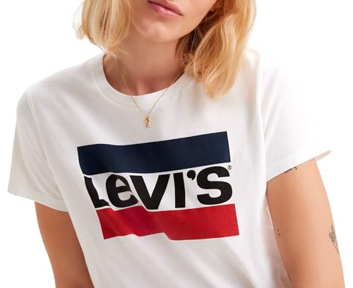 Detalle de Levi's The Perfect Tee Donna White M - T-shirt sporty dal taglio regolare