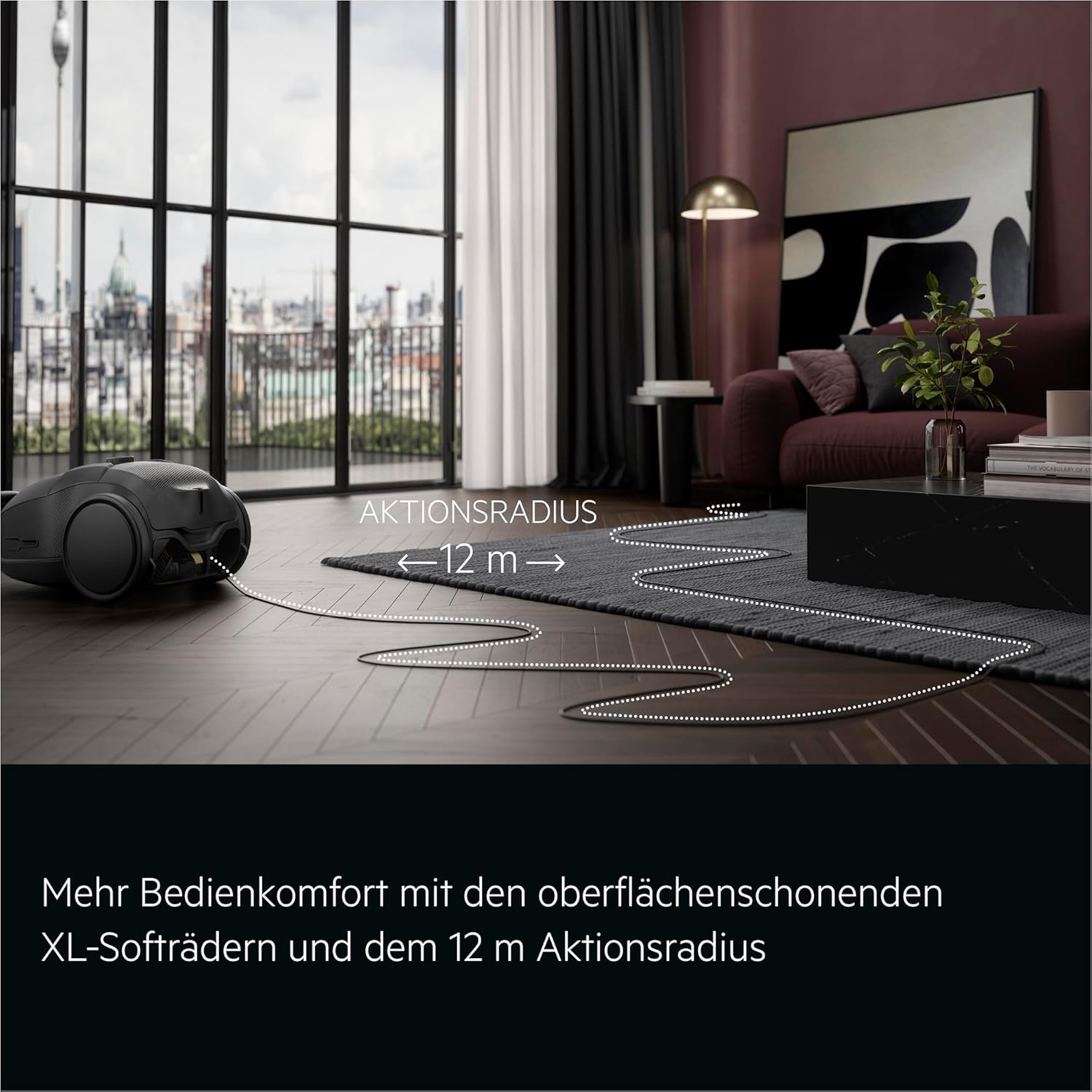 Detalle de AEG Beutelsauger VX9‑5‑EBR mit 69 dB, HEPA‑Filter und Mini‑Turbodüse für Tierhaare