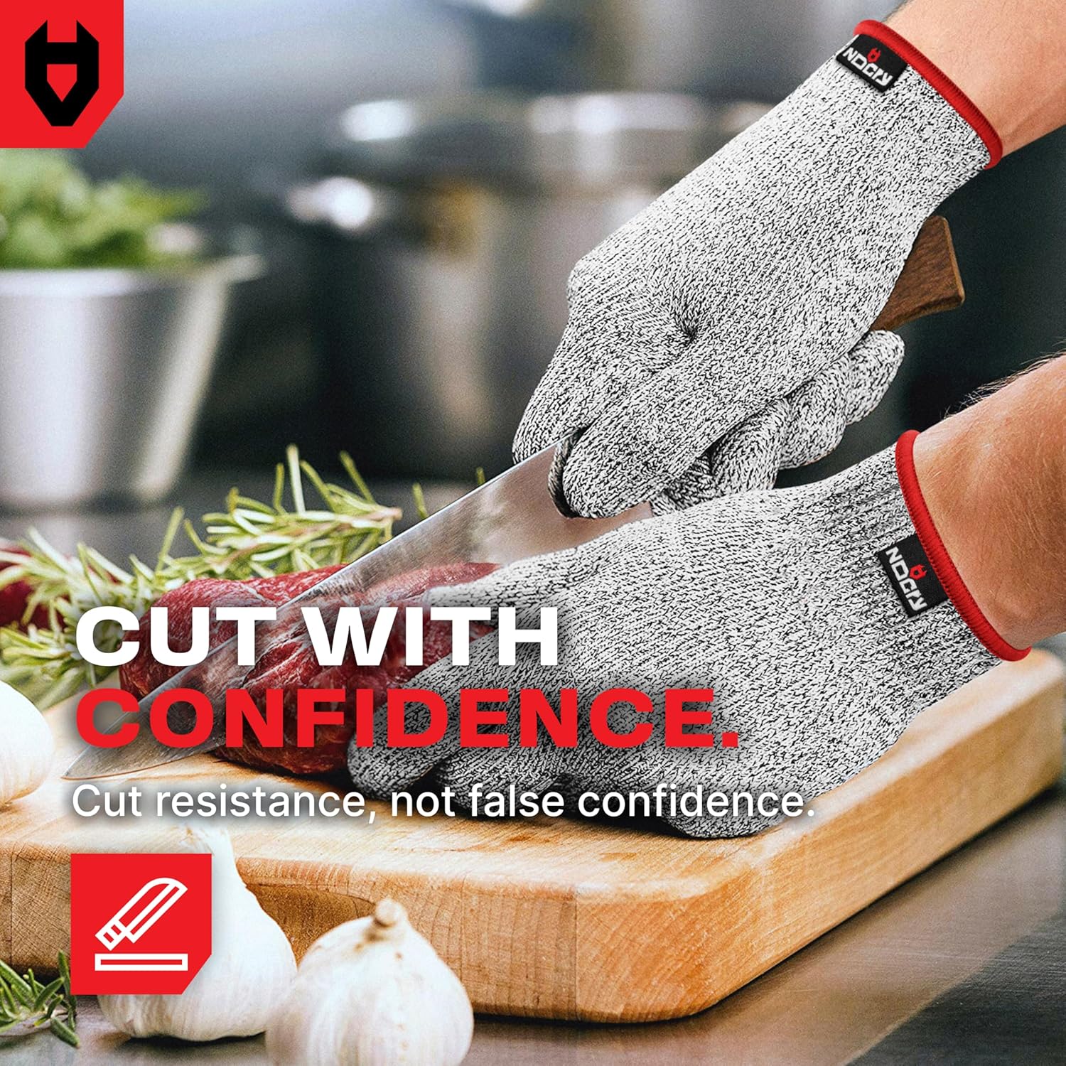 Detalle 2 de NoCry Premium Cut Resistant Gloves (Food Grade) – Level 5 protection, ambidextrous & machine washable