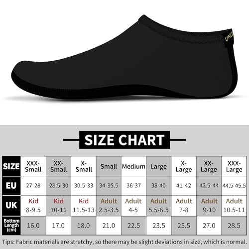 Detalle de Chaussettes d'eau Unisex Unbelay Uncle Paul – Chaussures d’eau et chaussettes de yoga d’intérieur, taille XXL