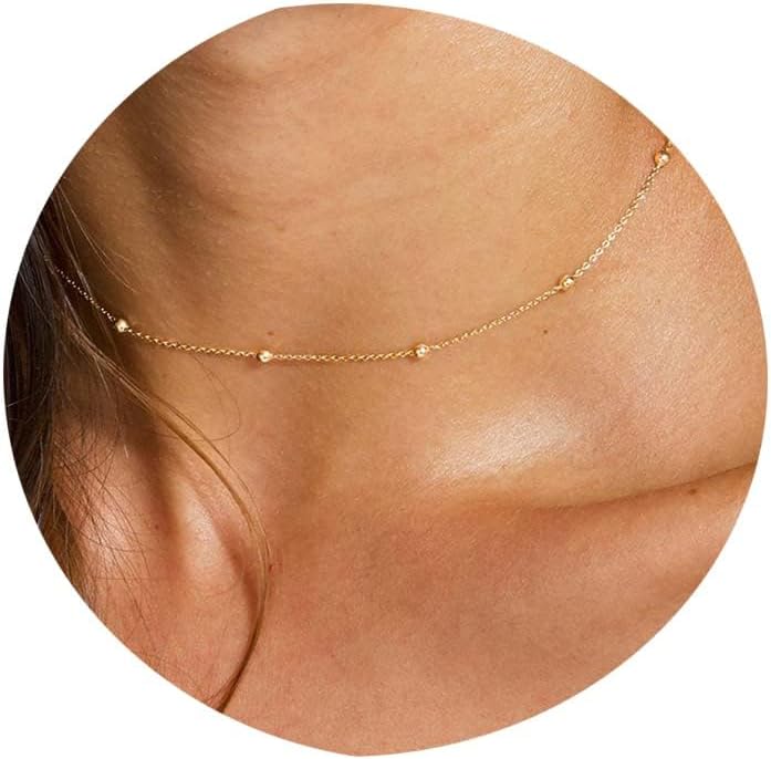 Detalle de Tewiky Gold Choker Necklace, 14K Gold-Plated