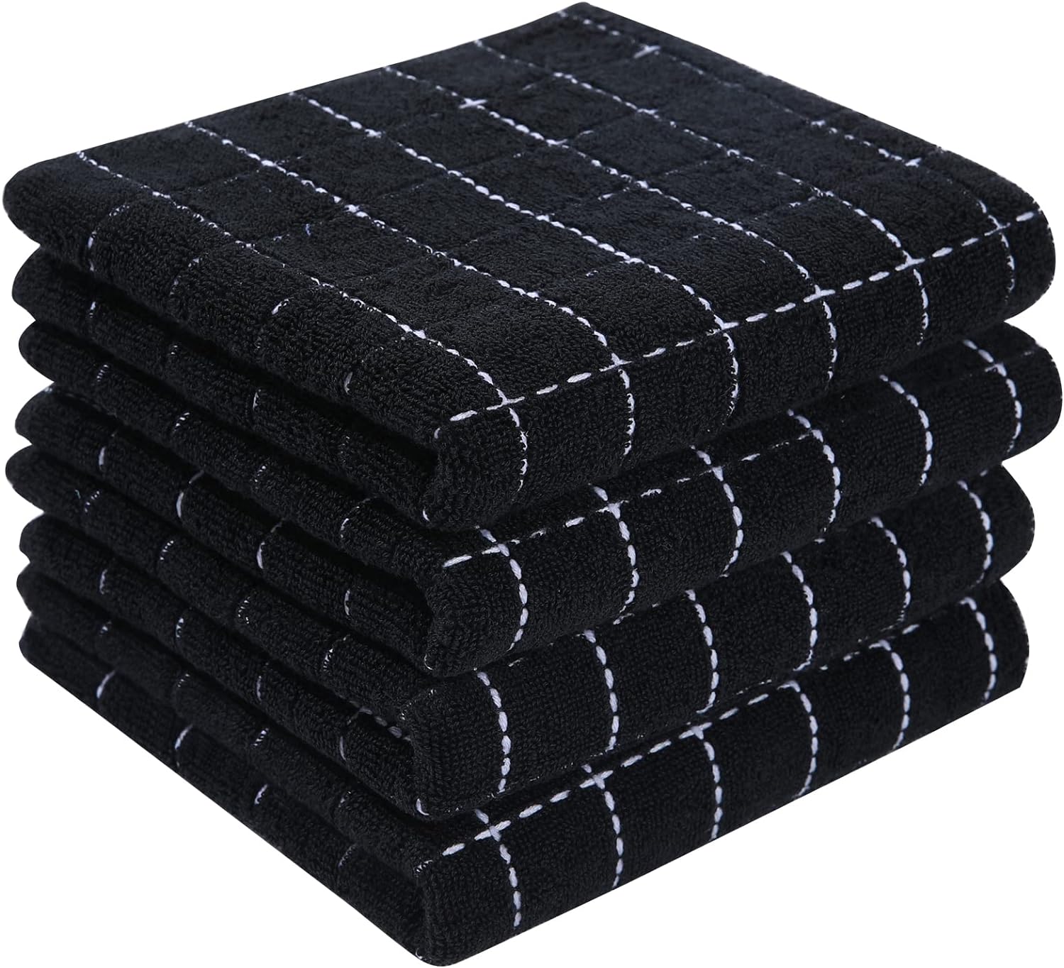 Homaxy 13 x 28 Cotton Terry Kitchen Towels, 4-Pack
