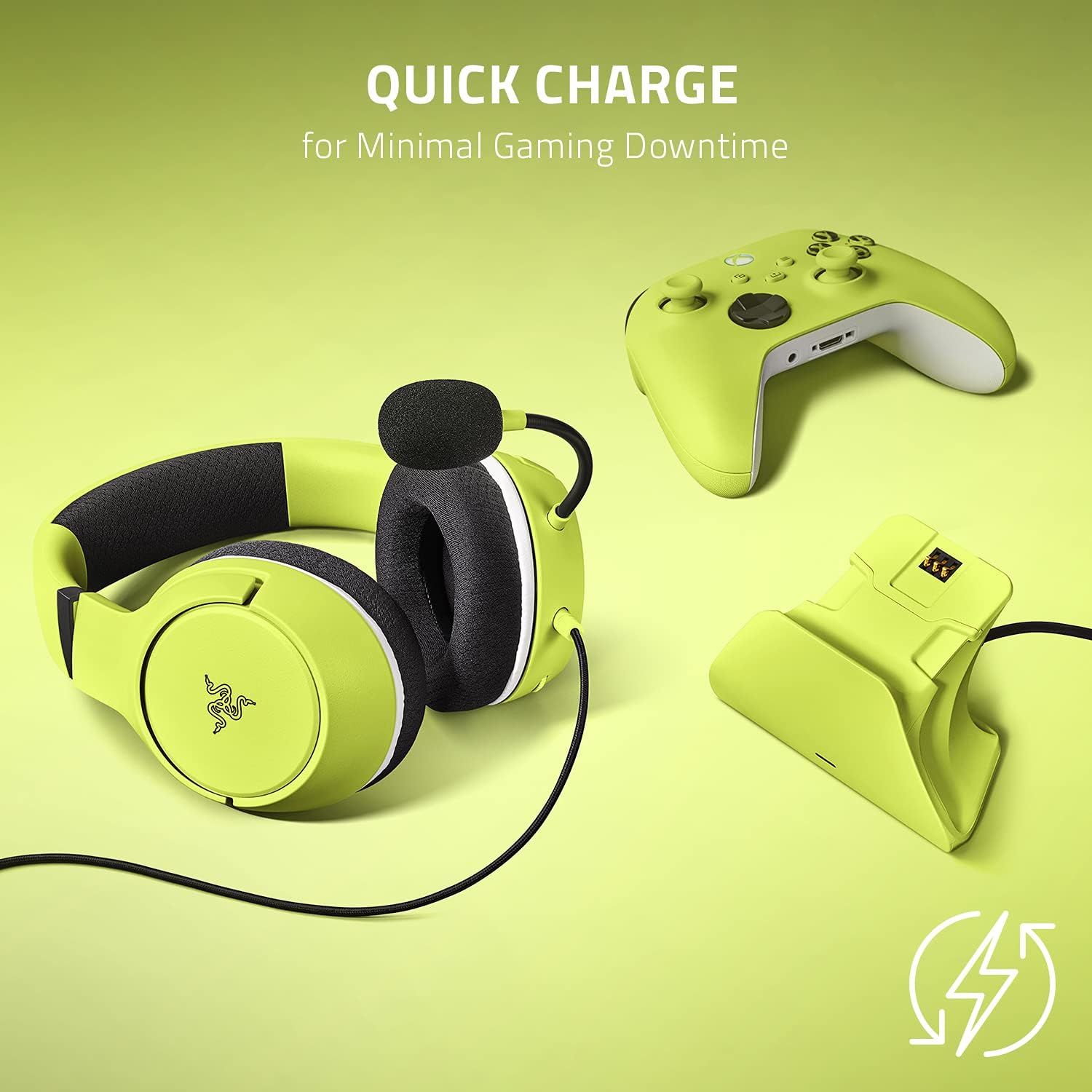 Detalle de Razer Universal Quick Charging Stand – Yellow for Xbox Controllers