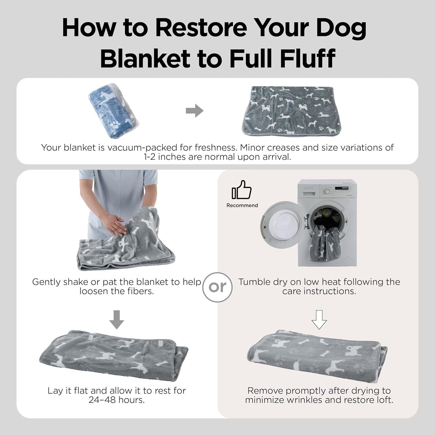 Thumbnail 6 de Bedsure 3 Pack Fleece Puppy Blankets (XS 58x41cm) – Soft, Washable, Portable Grey/Brown/Blue