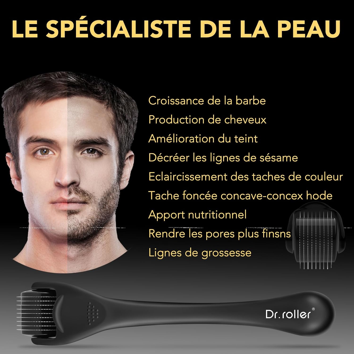 Thumbnail 3 de Dr.roller Derma Roller Cheveux 1,5 mm — Microneedling pour barbe et croissance capillaire