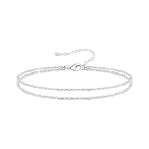 Thumbnail 8 de Kenivira Sterling Silver Anklets: Dainty Layered Waterproof Adjustable Beach Anklet for Women