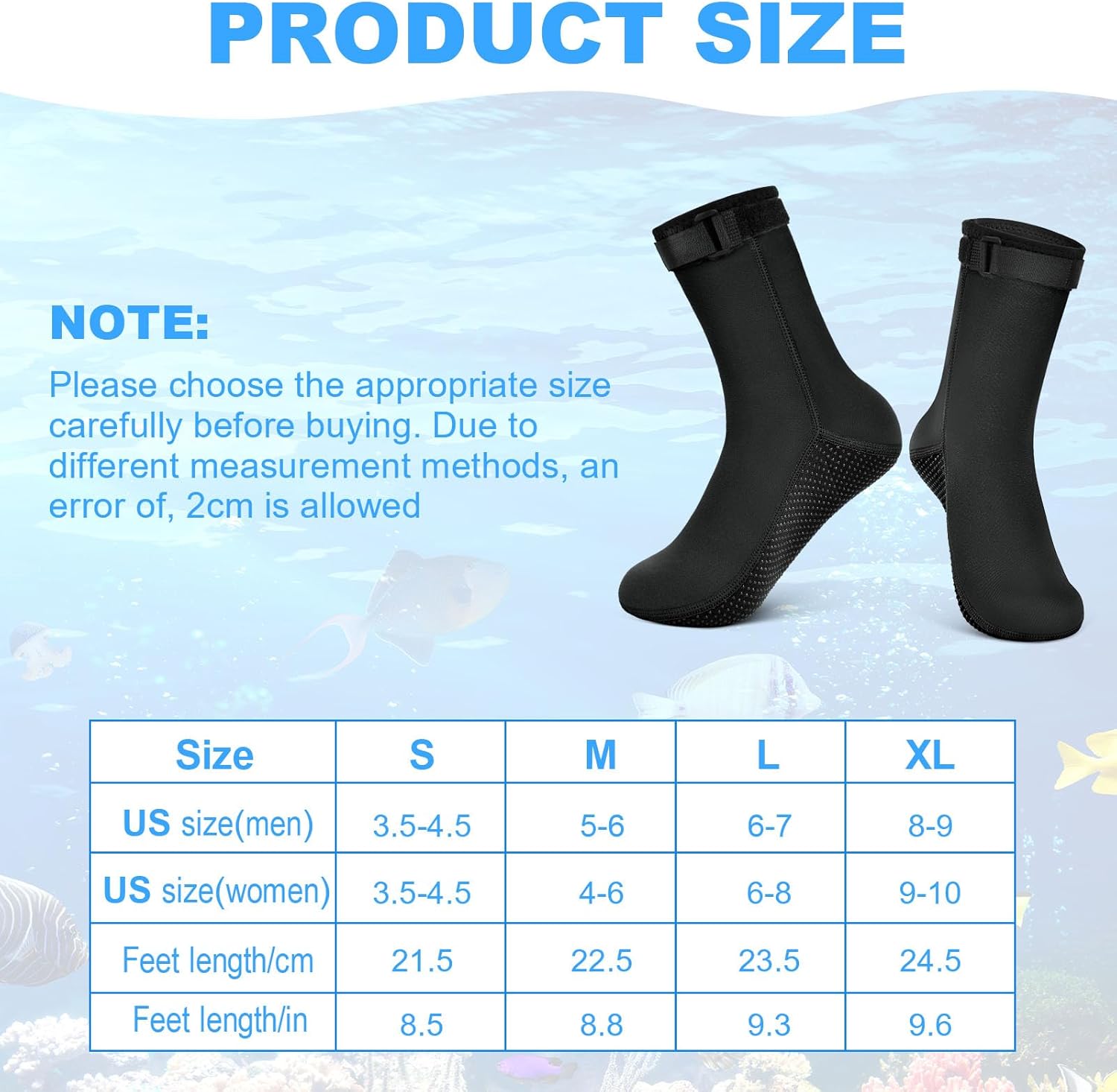 Thumbnail 3 de Flintronic Chaussettes de plongée en néoprène 3 mm antidérapantes (tuba et sports nautiques)