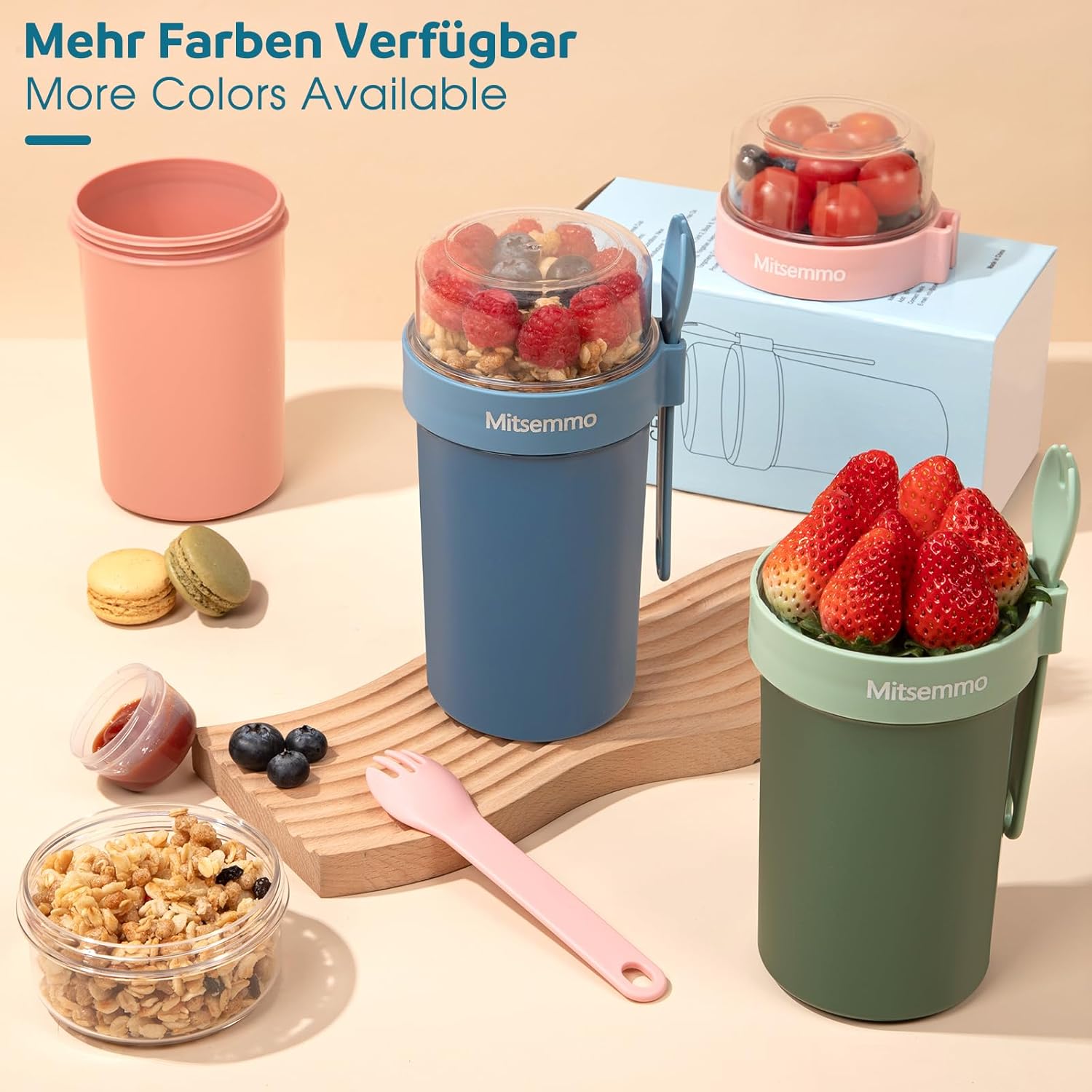 Thumbnail 5 de Mitsemmo Müslibecher to Go 760ml+230ml Blau