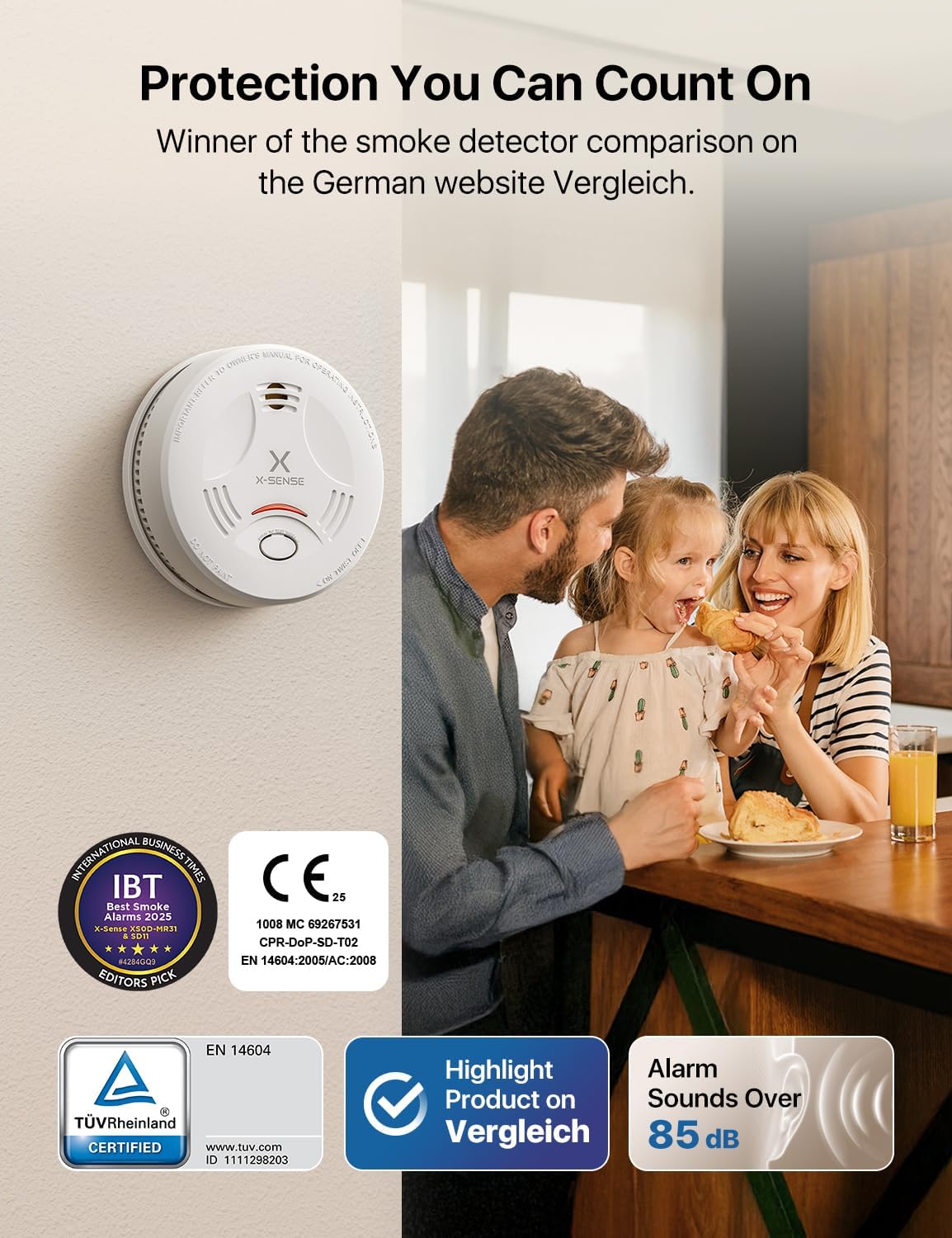 Thumbnail 1 de Smoke alarm SD11 10-year battery 2-pack