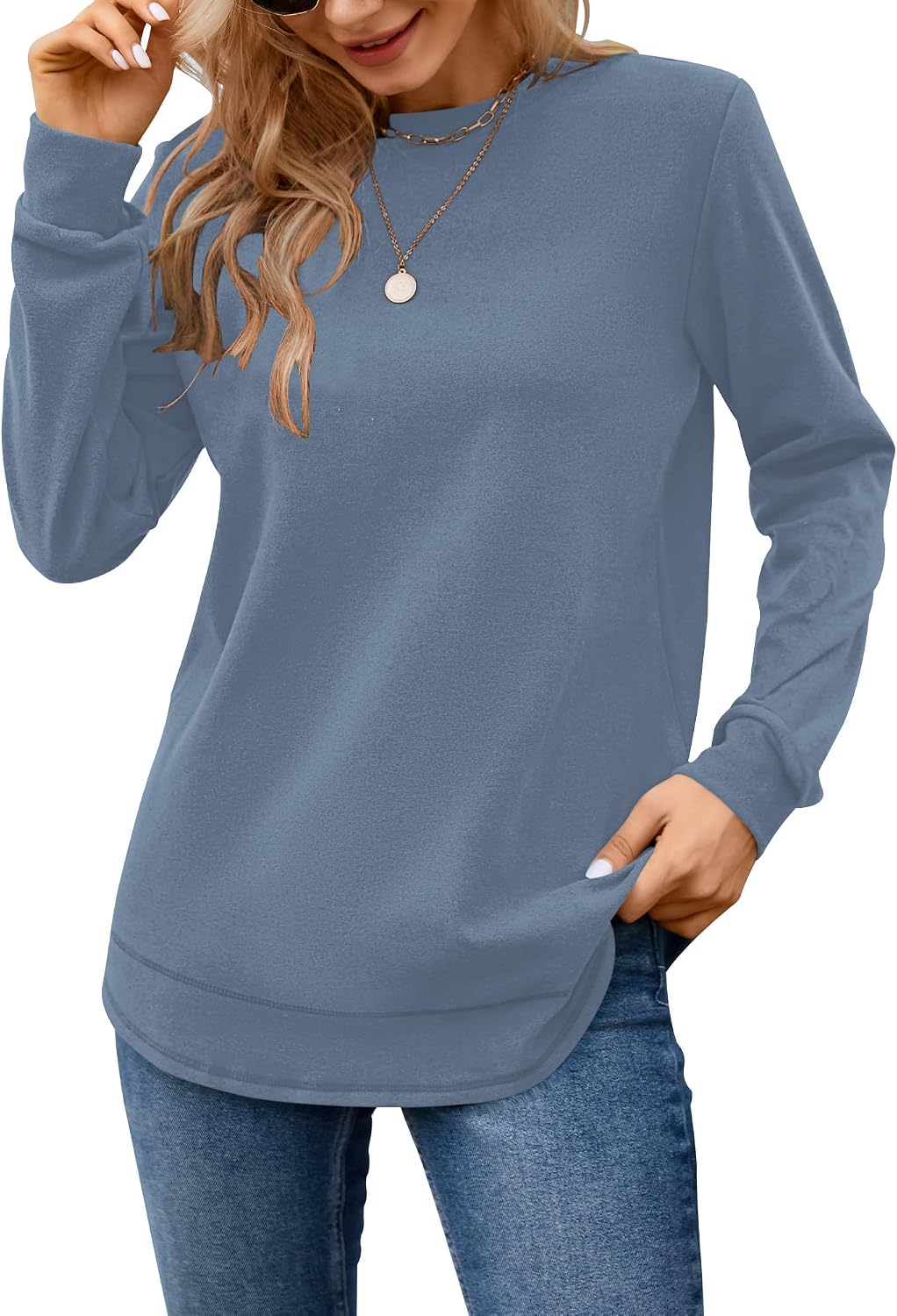 Thumbnail 4 de MISFAY Women's Tunic Sweatshirt with Curved Hem and Stretch Fabric