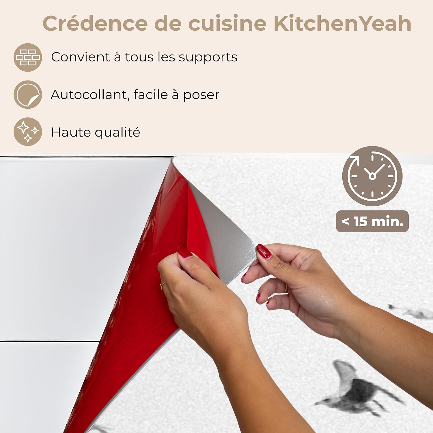Thumbnail 5 de KitchenYeah zelfklevende kunststof spatwand 80 x 300 cm met zeevogelmotief