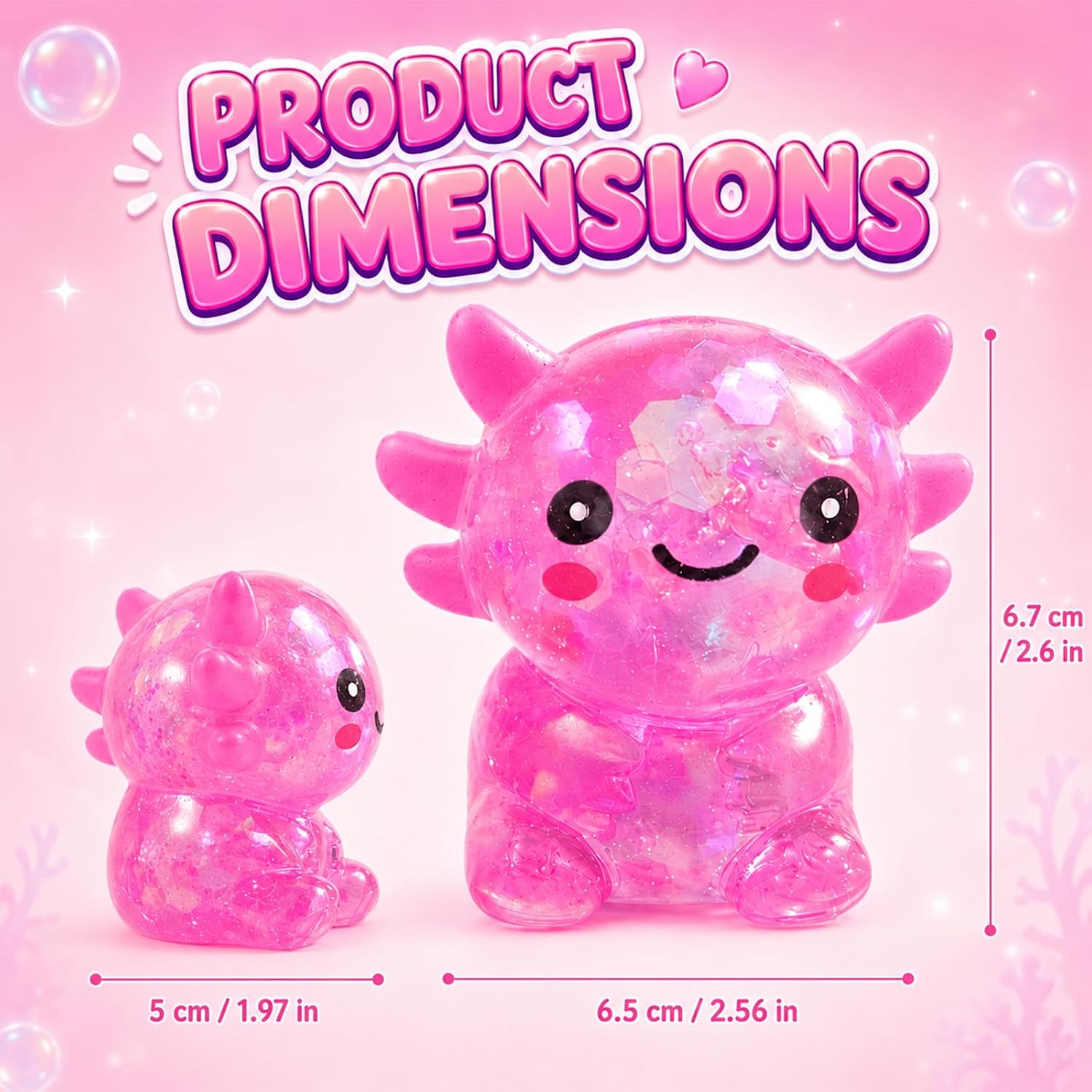 Thumbnail 2 de Axolotl Squishy Toy: Glitter Fidget for Stress Relief (Bluepink)