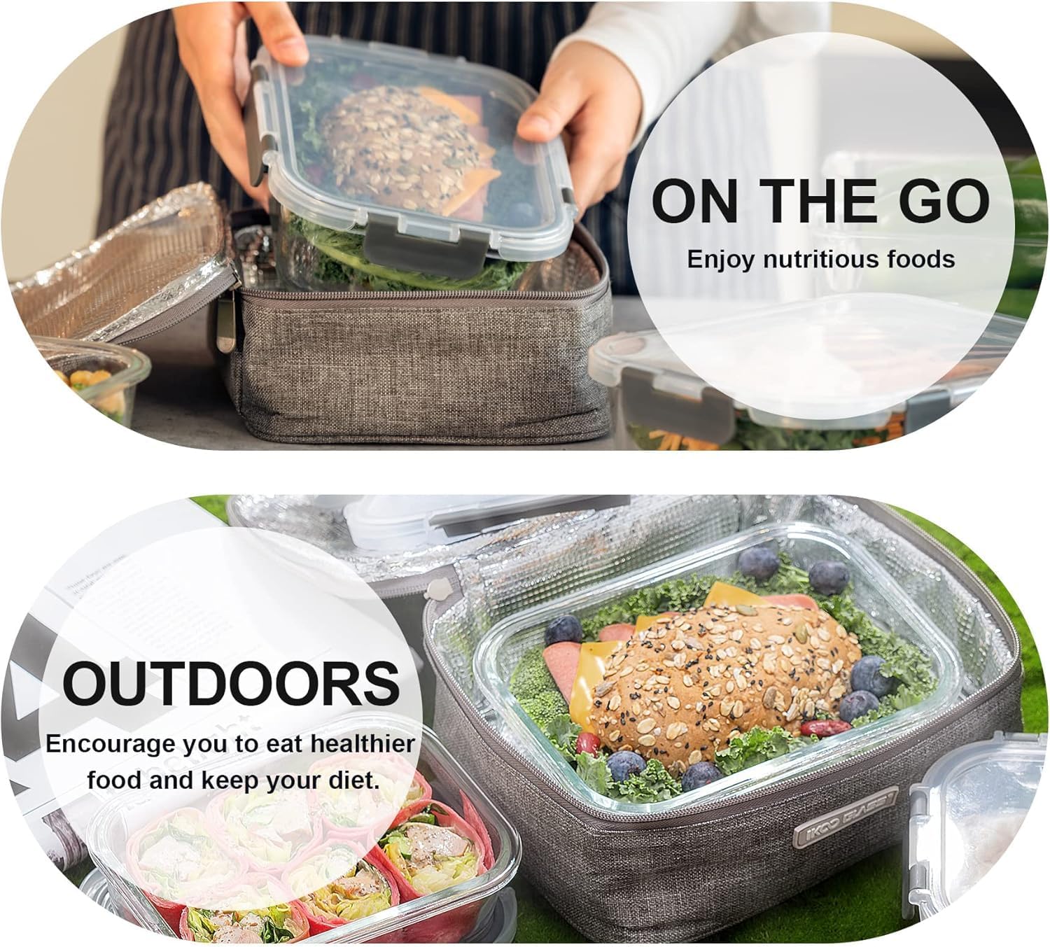 Detalle 1 de S SALIENT glass storage containers 5-pack, 1050ml