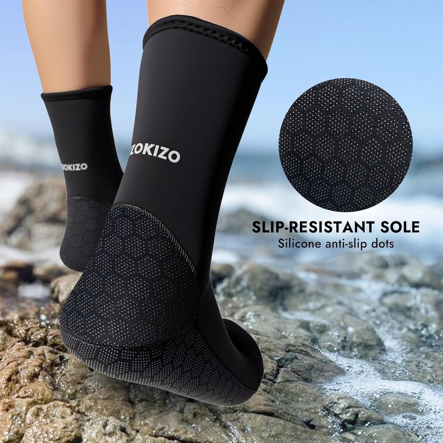 Thumbnail 3 de PAWHITS 3mm Neoprene Wetsuit Socks (Thermal, Anti-slip) for Diving, Snorkelling & Surfing