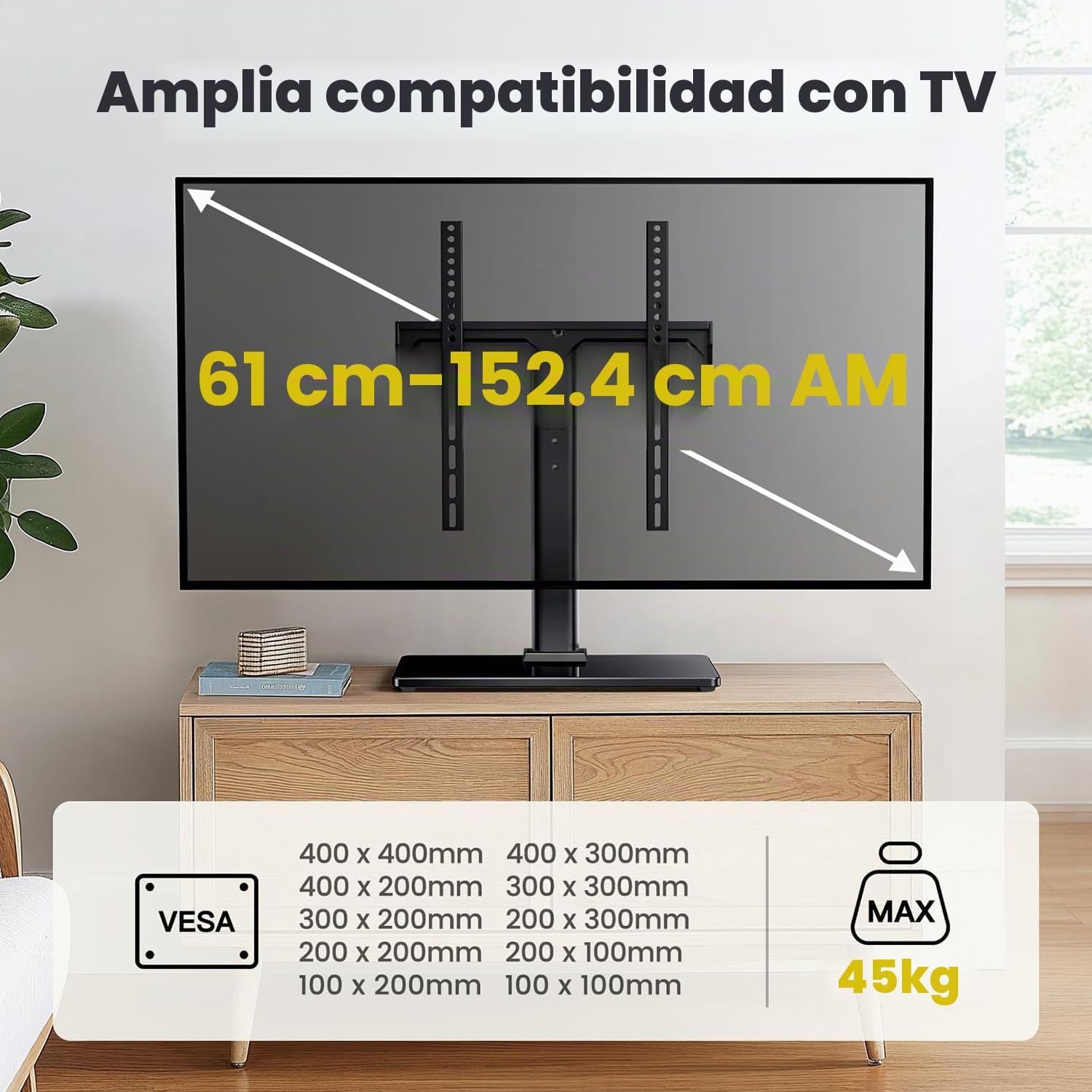 Detalle 2 de Soporte Giratorio TV Sobremesa 24-60"