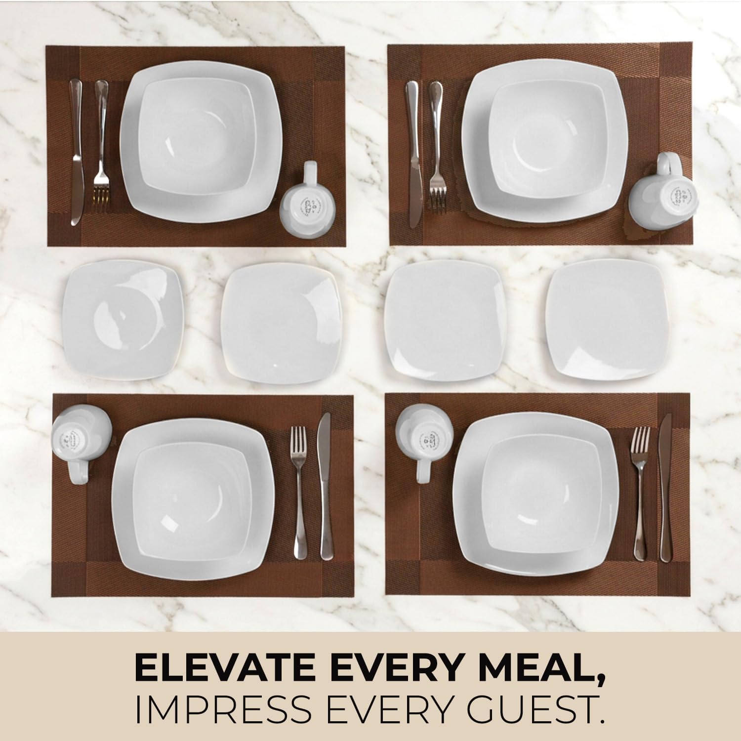 Detalle 1 de Zulay Kitchen Porcelain Dinnerware Set, 16-Piece