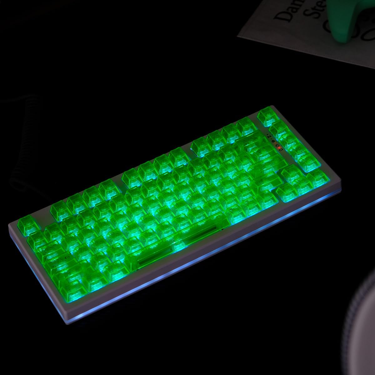 Detalle 2 de Transparente 114er Tastenkappen-Set für Cherry MX (PC, Cherry-Profil) in Hellgrün
