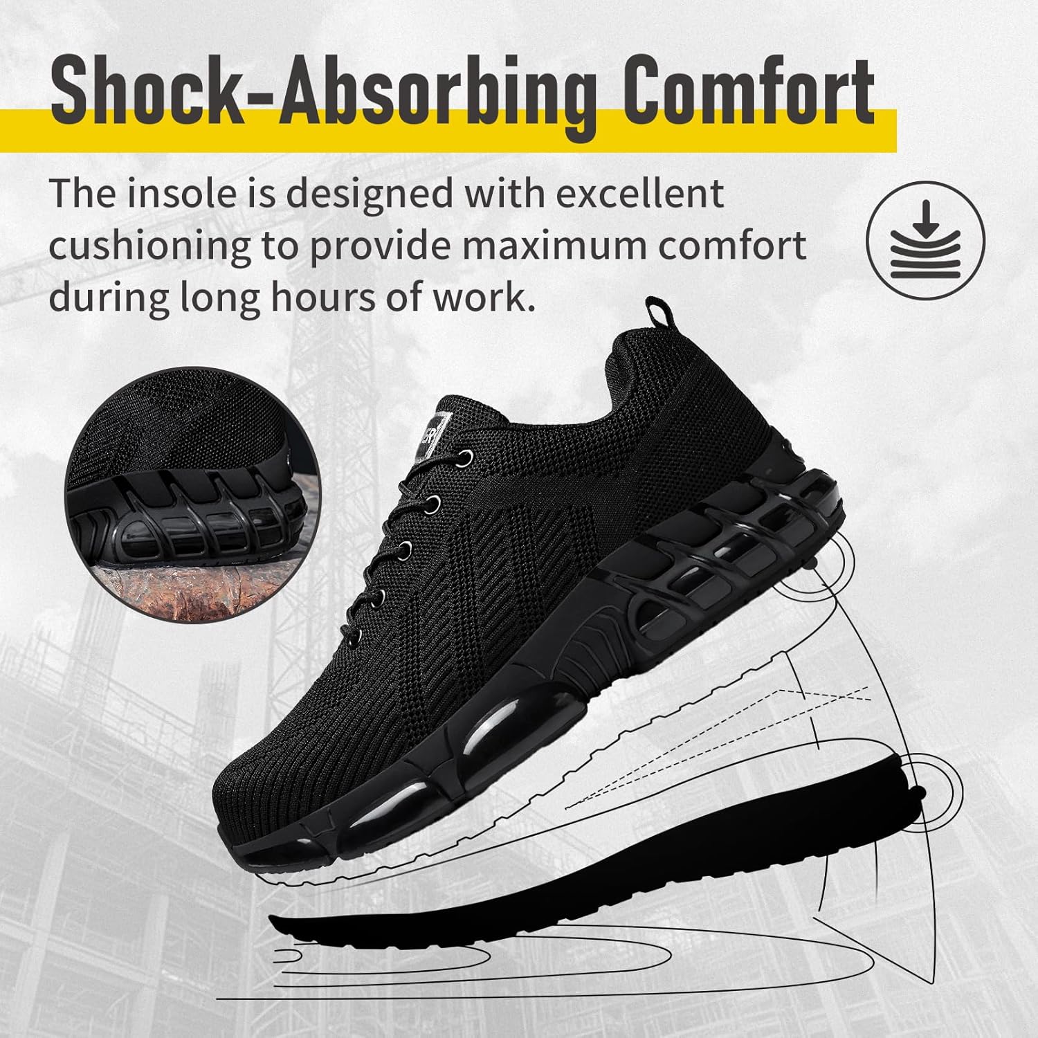 Thumbnail 4 de Bravover Steel Toe Caps Lightweight Work Shoes: Safety Trainers for Men & Women