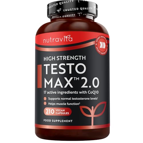 Detalle de Nutravita Testo Max 2.0: Testosterone Support for Men — 210 Vegan Capsules