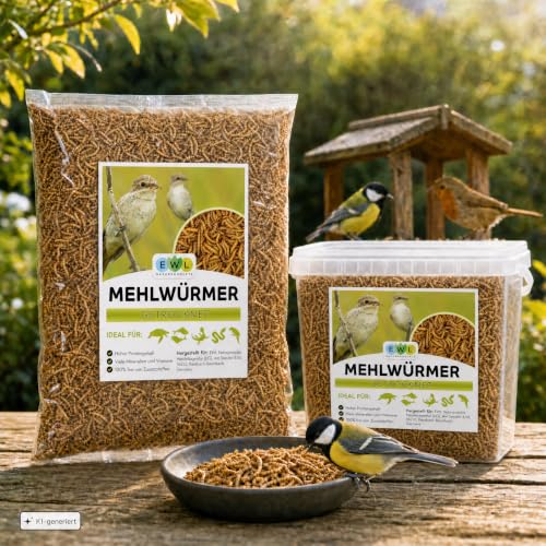 Thumbnail 6 de EWL Getrocknete Mehlwürmer 2kg (13L) – Natürliches Vogelfutter & Wildvogelfutter von EWL Naturprodukte