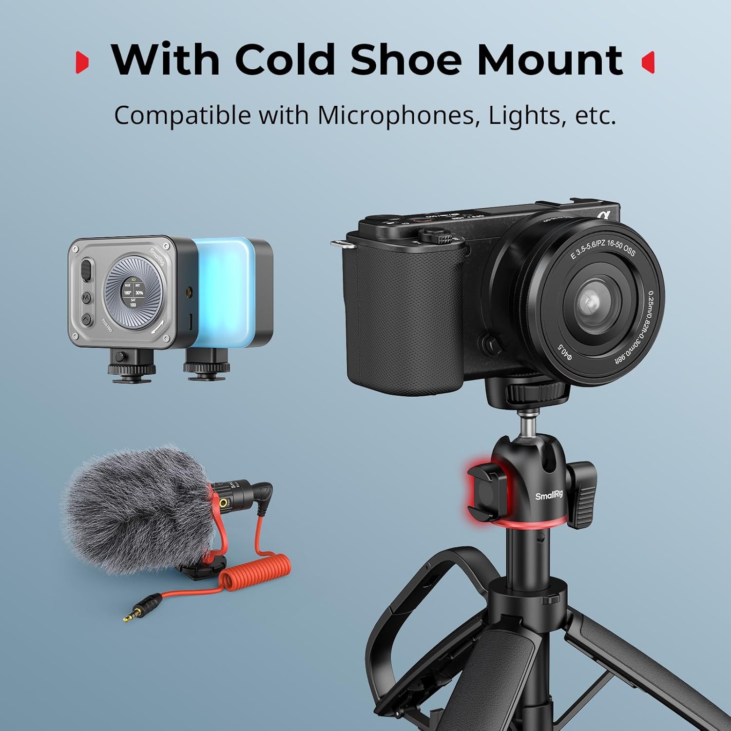 Thumbnail 6 de SMALLRIG VT-15 Mantis Mini-Tischstativ mit Karabinerform und 360°-Kugelkopf (1/4“-20) – für DSLR, Smartphones & GoPro Hero 13/12/11/10 – 5285B