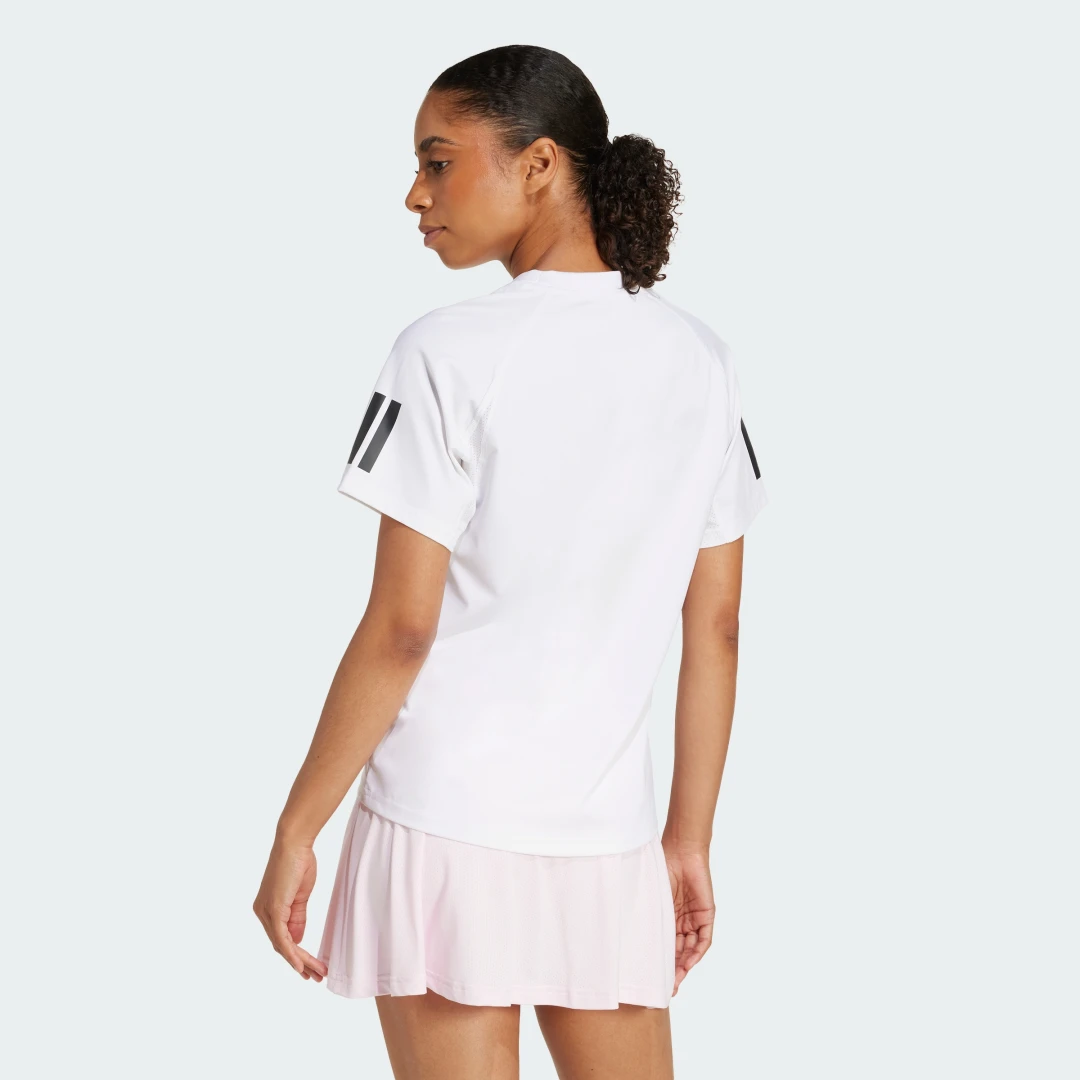 Detalle de Camiseta Club 3-Stripes Tennis Climacool de Adidas — Blanco