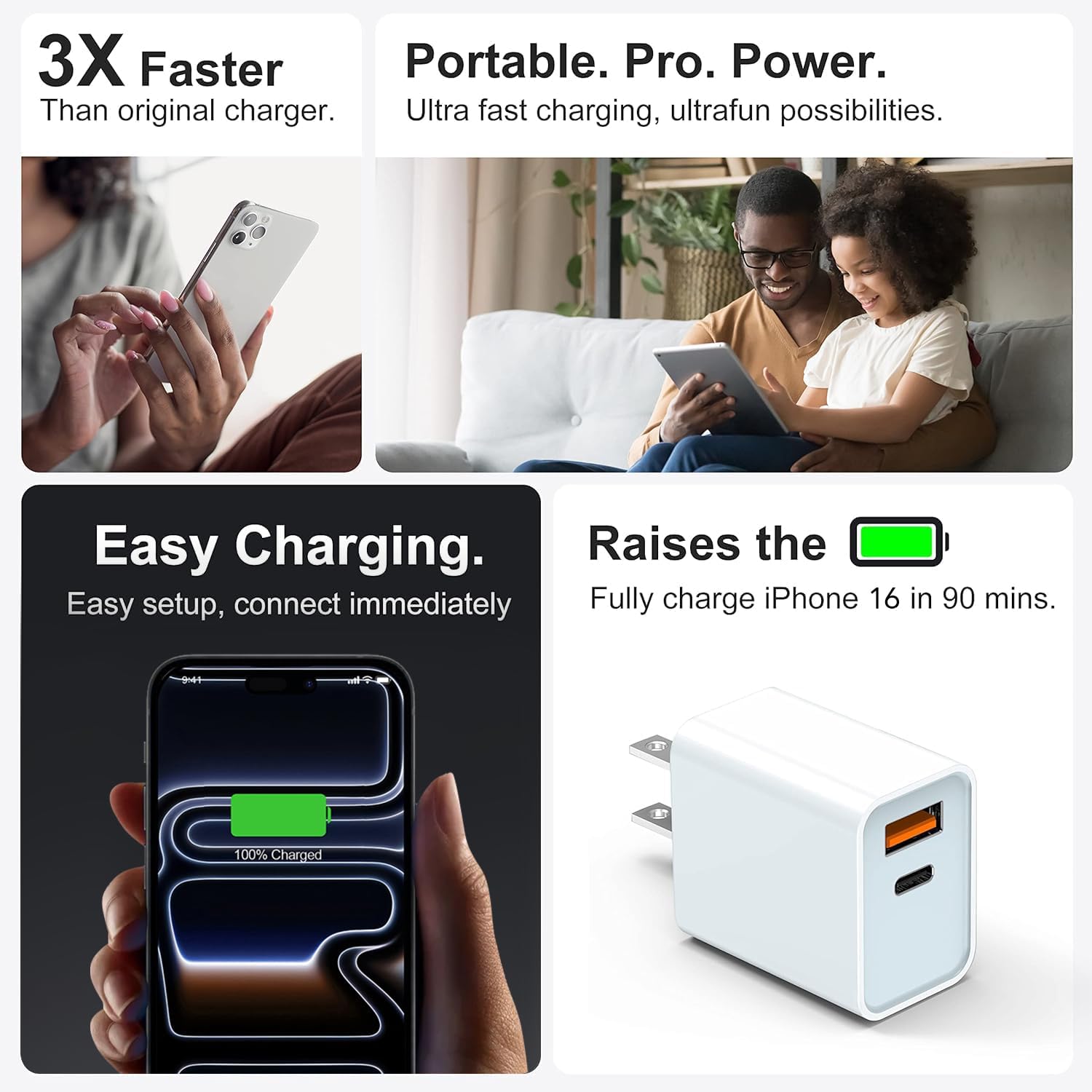 Thumbnail 6 de USB C Super Fast Charger 30W 3-Pack Chargers 🔌