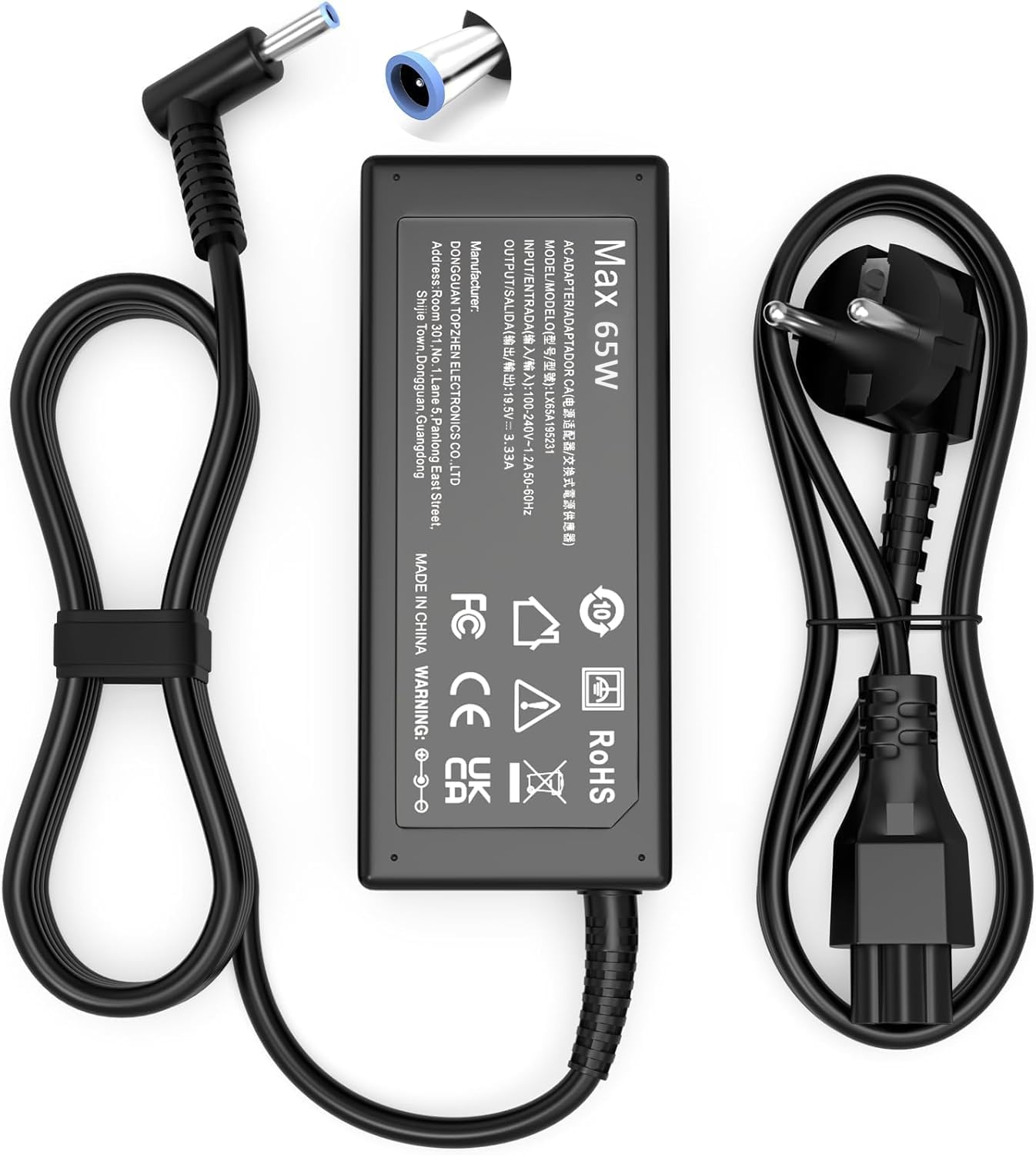 Detalle de Laptop Ladekabel 45W 19,5V für HP Elitebook Probook