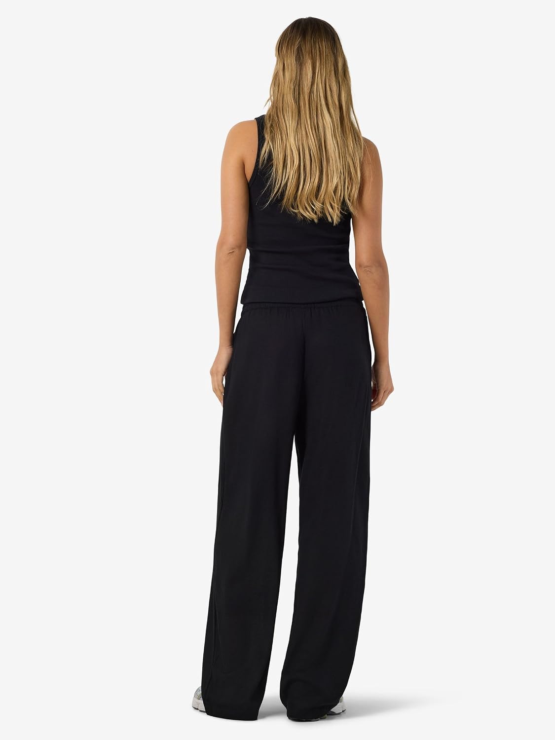 Detalle de NOISY MAY Pantalon Large Coupe décontractée – Toile de Jogging, Lin