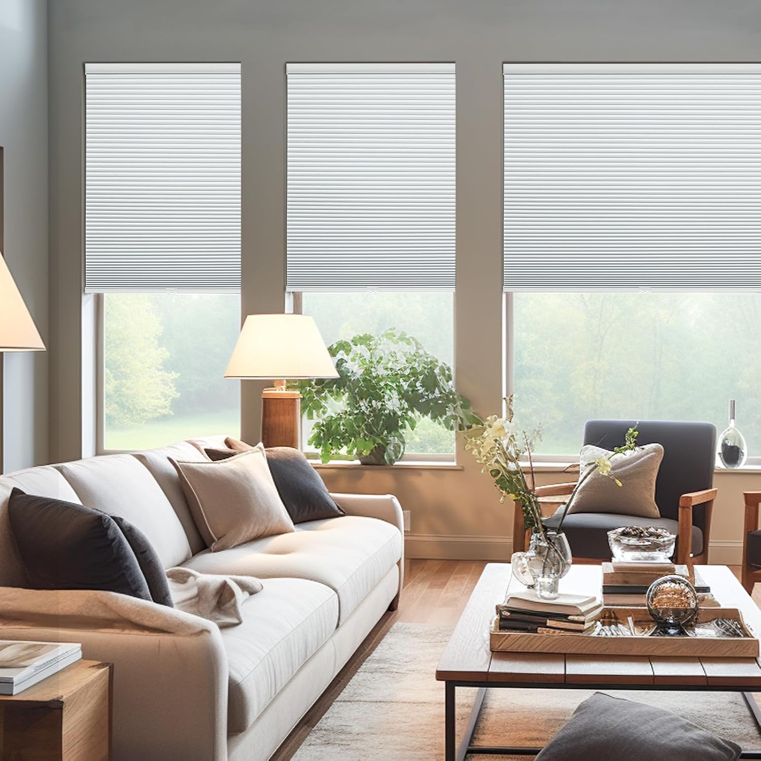 Thumbnail 1 de Changshade Cordless Cellular Shades, Blackout Honeycomb, 27.5" W x 72" H, White